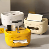 Maxbell Tissue Box Organizer Elegant with Pen Remote Control Decorative Box for Home White