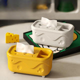 Maxbell Tissue Box Organizer Elegant with Pen Remote Control Decorative Box for Home White