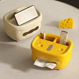 Maxbell Tissue Box Organizer Elegant with Pen Remote Control Decorative Box for Home Yellow