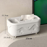 Maxbell Tissue Box Organizer Elegant with Pen Remote Control Decorative Box for Home Yellow