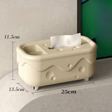 Maxbell Tissue Box Organizer Elegant with Pen Remote Control Decorative Box for Home Yellow