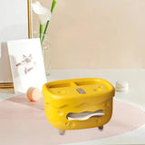 Maxbell Tissue Box Organizer Elegant with Pen Remote Control Decorative Box for Home Yellow