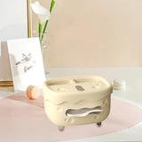 Maxbell Tissue Box Organizer Elegant with Pen Remote Control Decorative Box for Home Beige