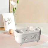 Maxbell Tissue Box Organizer Elegant with Pen Remote Control Decorative Box for Home Rectangle White
