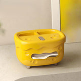 Maxbell Tissue Box Organizer Elegant with Pen Remote Control Decorative Box for Home Rectangle Yellow