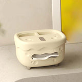 Maxbell Tissue Box Organizer Elegant with Pen Remote Control Decorative Box for Home Rectangle Yellow