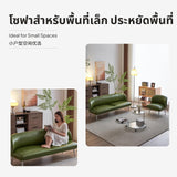 Maxbell Retro Sofa, Oil Wax Leather Single Seat, Metal Legs Single 65cm Green corduroy