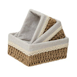 Maxbell 3x Woven Storage Baskets Handwoven Cosmetic Box for Vegetables Parties Bread