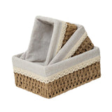 Maxbell 3x Woven Storage Baskets Handwoven Cosmetic Box for Vegetables Parties Bread