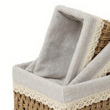 Maxbell 3x Woven Storage Baskets Handwoven Cosmetic Box for Vegetables Parties Bread