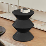 Shoe Changing Seat Side Table Hourglass Shaped Round for Living Room, Corner Black