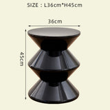 Shoe Changing Seat Side Table Hourglass Shaped Round for Living Room, Corner Black