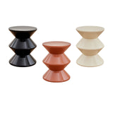 Shoe Changing Seat Side Table Hourglass Shaped Round for Living Room, Corner Black