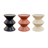Shoe Changing Seat Side Table Hourglass Shaped Round for Living Room, Corner Black