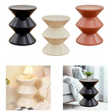 Shoe Changing Seat Side Table Hourglass Shaped Round for Living Room, Corner Black