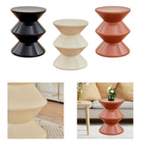 Shoe Changing Seat Side Table Hourglass Shaped Round for Living Room, Corner Black