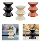 Shoe Changing Seat Side Table Hourglass Shaped Round for Living Room, Corner Black
