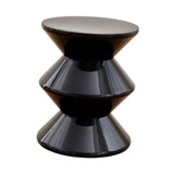 Shoe Changing Seat Side Table Hourglass Shaped Round for Living Room, Corner Black