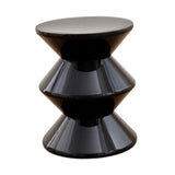 Shoe Changing Seat Side Table Hourglass Shaped Round for Living Room, Corner Black