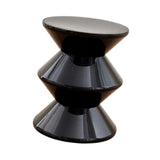 Shoe Changing Seat Side Table Hourglass Shaped Round for Living Room, Corner Black