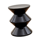 Shoe Changing Seat Side Table Hourglass Shaped Round for Living Room, Corner Black