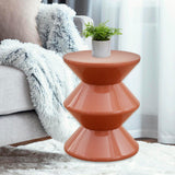 Shoe Changing Seat Side Table Hourglass Shaped Round for Living Room, Corner Brown