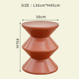 Shoe Changing Seat Side Table Hourglass Shaped Round for Living Room, Corner Brown