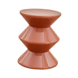 Shoe Changing Seat Side Table Hourglass Shaped Round for Living Room, Corner Brown