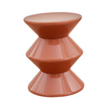 Shoe Changing Seat Side Table Hourglass Shaped Round for Living Room, Corner Brown