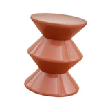 Shoe Changing Seat Side Table Hourglass Shaped Round for Living Room, Corner Brown