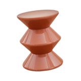 Shoe Changing Seat Side Table Hourglass Shaped Round for Living Room, Corner Brown