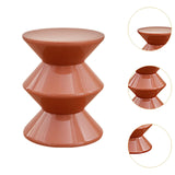 Shoe Changing Seat Side Table Hourglass Shaped Round for Living Room, Corner Brown