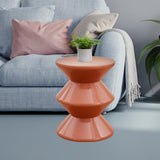 Shoe Changing Seat Side Table Hourglass Shaped Round for Living Room, Corner Brown