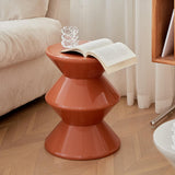 Shoe Changing Seat Side Table Hourglass Shaped Round for Living Room, Corner Brown