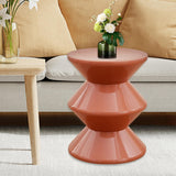 Shoe Changing Seat Side Table Hourglass Shaped Round for Living Room, Corner Brown