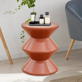 Shoe Changing Seat Side Table Hourglass Shaped Round for Living Room, Corner Brown