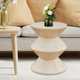 Shoe Changing Seat Side Table Hourglass Shaped Round for Living Room, Corner White