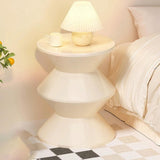 Shoe Changing Seat Side Table Hourglass Shaped Round for Living Room, Corner White
