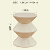 Shoe Changing Seat Side Table Hourglass Shaped Round for Living Room, Corner White