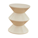 Shoe Changing Seat Side Table Hourglass Shaped Round for Living Room, Corner White
