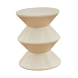 Shoe Changing Seat Side Table Hourglass Shaped Round for Living Room, Corner White