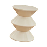 Shoe Changing Seat Side Table Hourglass Shaped Round for Living Room, Corner White