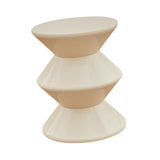 Shoe Changing Seat Side Table Hourglass Shaped Round for Living Room, Corner White