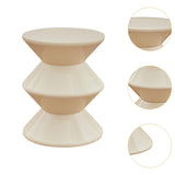 Shoe Changing Seat Side Table Hourglass Shaped Round for Living Room, Corner White