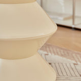 Shoe Changing Seat Side Table Hourglass Shaped Round for Living Room, Corner White