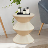 Shoe Changing Seat Side Table Hourglass Shaped Round for Living Room, Corner White