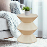 Shoe Changing Seat Side Table Hourglass Shaped Round for Living Room, Corner White