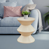 Shoe Changing Seat Side Table Hourglass Shaped Round for Living Room, Corner White