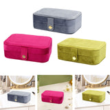 Maxbell Jewelry Box with Mirror Simple Jewelry Travel Case for Rings Earring Pendant Gray