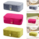 Maxbell Jewelry Box with Mirror Simple Jewelry Travel Case for Rings Earring Pendant Gray